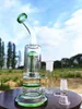 11" Green Glass Water Pipe Bong Hookah Pipes Bongs Tobacco Smoking Bubbler Smoke Pipes Bongs Bottles Dab Rig 18mm Bowl US Warehouse