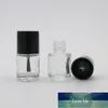 300 Uds 5ml pequeña botella de esmalte de uñas de vidrio Vacío claro con tapa de cepillo negro para contenedores recargables de Gel de uñas