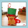 Рождественские украшения праздничные поставки домашнего сада ll подвесные носки милая сумка Candygift Snawman Santa C Dhces