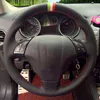 Car Steering Wheel Cover Diy Black Genuine Leather Suede For Fiat Punto Bravo Linea 20072019 Qubo Doblo 20082015 Grande Punto J220808