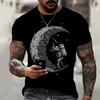 Sommer verkauf mode herren hochwertige lose T-shirts Lustige design Astronaut druck herren tops T-shirts Coole herren t-shirt 220526