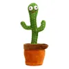 Plush Cactus Plushie Cute Kawaii Soft Plants Dancing Singing English Songs Swing Answer Reading Lighting Baby Educational Children Toys J220704