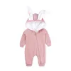 Zima Pluszowa Romper Romper Rabbit Zapip Bodysuit Toddler Boys Dziewczyny One Piece Jumpsuits Coral Polaru Pajama Obija Ourzu G220510