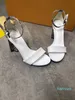 Classical Woman Luxury Plum Heel Sandals Femal Summer Ankle Strap Non-Slip Sandals Lady Sexy Snake Chunky Heel Sandals