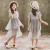 Robes de filles 2021 Summer Girl Robe solide pour la fête de mariage Enfants Robe de chambre Enfants Teen Costume Vêtements 6 8 10 12 14 ans G220506