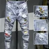 Déchiré Hommes Jeans Jean Homme Pantalon Streetwear Moda Hombre Denim Pantalon Biker Haute Qualité Mâle Patchwork Harem Mode 220606