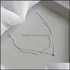 Fußkettchen Schmuck Echt 925 Sterling Silber Knöchel Armband Feine Doppelschichten Stern Charm Für Frauen Mädchen Schönes Geschenk YMA013 Drop Lieferung Nk