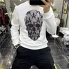 Męskie bluzy bluzy ciepłe i wygodne wysokiej jakości bluza bluza marka Męska Street Street wyściełana pullower Big Skull Wierganie odzieży