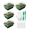 4PCS Seed Propagator Trays Grower Nursery Pot Seedling Starter Tray with Lids Germination Box for Garden Plants Flower