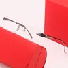 Frameless Glasses Sunglasses Men Women Rimless Eyeglasses Frame Prescription Recipe Optical Glasses with Original Box