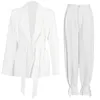T104 Hohe Qualität INS CHIC Design Zwei Stück Anzug Weiß Schwarz Blazer Hose Anzüge Mode Frauen Blazer Harem Hosen Hosen zwei Stück Set