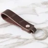 Keychain de couro retro genuíno de alta qualidade Homens para mulheres amantes Chave -chave Keyring