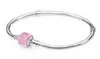 2021 новый 100% 925 стерлингового серебра розовый классический головной браслет четкий CZ Charm Bub Fit DIY браслеты подарок завод оптом AA220315