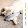 Elektrikli Hareketli Balık Kedi Oyuncak Flopping Simülasyon Vagging Balık Pet Komik Çiğneme Bite USB Şarj Yavru Oyunculuk Malzemeleri 220423