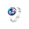 Trouwringen vingerkristallen van - trendy ronde Rivoli Stone voor vrouwen elegante feestjuwelen romantisch cadeauweddingwedding