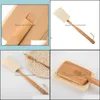 Bath Brushes Sponges Scrubbers Bathroom Accessories Home Garden Natural Loofah Brush Shower Exfoliating Body Scrubber With Long Wooden Ha