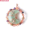 New Trendy Rose Gold Pendant Natural Stone Nine Star Moon Fashion Couple Wed Jewelry BO970