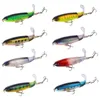 8 Stück Whopper Plopper 10 cm 14 cm schwimmend pro Angelköder künstlicher harter Köder Wobbler rotierender Schwanz Angelgerät 3D-Augen 2204093816656