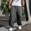 Herrbyxor män plus size hiphop sweatpants män casual harem joggers lösa baggy breda benbyxor streetwear svett