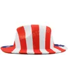 America Flag Fedora Felt Hat for Women Wide Brim Stars et rayé Panama Cap Man Felt Jazz Hat Outdoor Festival Caps