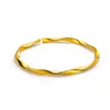Bröllopskvinnor Bangle Love Eternal Armband 18K Yellow Gold Filled Classic Cuff Bangle Simple Style Fashion Jewelry Gift