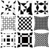 クッション/装飾枕ブラックホワイト幾何学格子形波印刷ポリエステルクッションカバースローカーホームデコレーションソファベッド装飾的なピロ