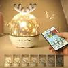 Music Projector Night Light mit BT -Lautsprecher Chargeable Universe Starry Sky Drehen LED Lampe Bunte blinkende Star Kinder Baby Geschenk 220727