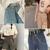 Belts Fashion Harajuku Punk Belt For Women Eyelet Grommet Metal Buckle Waist Strap Jeans Decorative Waistband Collocation ChainBelts Enek22