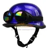 Casco da moto in pelle tedesca Vintage Casco Moto da moto Open Face Retro mezzo casco Chopper Biker Pilot per DOT taglia S-XXL