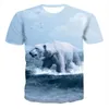 Homens camisetas moda 3d camiseta impressão urso animal de manga curta rua legal 2022 verão casual