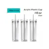 US Warehouse 16oz Acrylic Skinny Tumblers Clear Acrylic Tumbler with Lids and Straws Double Wall Plastic Cups Reusable Cups US STOCK