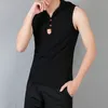 T-shirt heren zomer hooded mouwloos vest Koreaanse sport fitness Casual Tops bodybuilding t-shirts plus size m-xxxl W220426