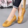 Appartements d'été femmes en cuir véritable avec des talons bas sans lacet chaussures plates décontractées mocassins doux infirmière ballerine chaussures 220613