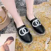 디자이너 2022 여성 패션 캐주얼 어부 신발 한국 평평한 잔디 꼰 대마 밧줄 G220413