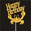 Altre forniture per feste festive Pz/borsa Cartoncino Crab Cake Topper Decorazione di buon compleanno Cupcake Baking Decor Accessori fai da teAltro