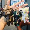Handgjorda designer nyckelringar Dragonne Multicolorpendant Charm Keyring Holder Pu Leather Animal Key Chain 739