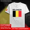 Belgique BELGIQUE Coton T-shirt Personnalisé Jersey Fans DIY Nom Numéro Marque High Street Fashion Hip Hop Lâche Casual T-shirt 220616gx