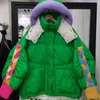 Kadın Trençkotları Kış Kadınlar Kısa Parkas Ceketler Şeker Renkleri Örtü Eklemeli Kapşonlu Desen Ceket Kadın Sıcak Gevşek Ceket Parkaswomen
