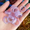 Bunte Mode 5-6mm Glassband Ring Synthetische Jade Achate Stein Schmuck Kreis für Frauen Männer Größe 15-18mm