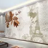 3D Wallpaper Custom 3d Mural Wallpaper Vintage Pattern Tower Flowers Mural Painting For Living Room Wallpapers289I7733410