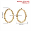 Серьги Hoop Hie Jewelry Vintage Big Hollow Cround Sergring для женщин Metal Gold Sier Geometric Hook Party Brincos Drop доставка