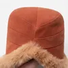 ケチなブリム帽子冬とベルベットラムヘアの女性バケツストリートシューティングカジュアルワイドワイドウォームポットインターネットセレブ220923