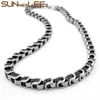 Chains Fashion Jewelry 9mm Mens Womens Box Byzantine Link Chain Silver Color Gold Plated Stainless Steel Necklace SC08 NChains Sidn22