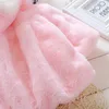 Mädchen Jacken 2018 Baby Winter Oberbekleidung Velour Stoff Kleidungsstück Schöne Schleife Mantel für Baby Mädchen Kinder Kleidung Kleidung