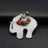 Hänge halsband 2st Natural Crystals Stone Charms utsökta elefanthängen för smycken som tillverkar DIY örhängen Tillbehör 45x47mmpendant