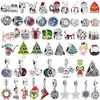 925 STERLING Gümüş Noel Koleksiyonu Charm Noel Baba Bead Diy Pandora Bilezik İçin