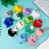 Cute rabbit plush briquettes key chain personality creative hair ball car keys chains DE728