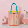 PVC Stripe Printing Portable Cosmetic Bag Women's Fashion Large Capacity Washing Beach Bag 220625