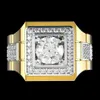 14 K Gold White Diamond Ring For Men Moda Bijoux Femme Jóias Natural Geme Pedra Bague Homme 2 Carates Diamante Ring Males 2106246b