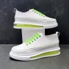 moda erkekler eğlence ayakkabıları yeşil beyaz şık mokasenler renk dikiş rahat spor ayakkabı ayakkabı